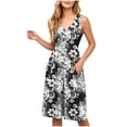 thumbnail image 1 of Sundresses for Women 2025 Floral Printed Mini Beach Dress Swing A-Line Sundress Relaxed Fit Dresses Dressy Causal Sun-Dress Bussiness Work Office Dressess, 1 of 7