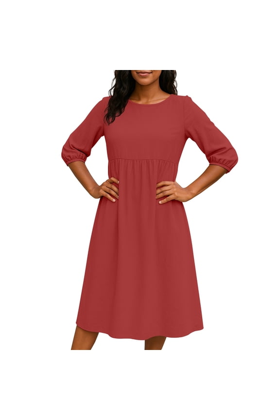 Sundresses For Women 2025, Linen Cotton Casual Dress With Pockets Elegant Short Sleeve Sundress Beach Wedding Guest Party Plus Size Maxi Dresses Infinity Cocktail Dresses (XXL, Saffron) ZMTing