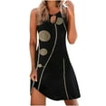 thumbnail image 1 of Sundresses for Women Casual Summer - Dresses for Women Casual Summer Floral Printed Tank Sleeveless Dress Hollow V-Neck Swing A Line Beach Mini Sundress, 1 of 7