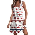 thumbnail image 1 of Sundresses for Women 1776-2026 250 Anniversary USA Flag Print V Neck Mini Tank Dress Beach Dress with Pocket, 1 of 6