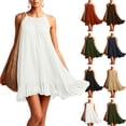 thumbnail image 1 of Sundresses for Women Casual Loose Summer Dresses Sleeveless Crew Neck Tank Dress White XXL, 1 of 9