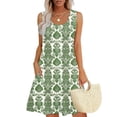 thumbnail image 1 of Sundresses for Women Plus Size Women Casual Loose Summer Printed Dress Sleeveless V-neck Top/shirt Set E Blue L, 1 of 6