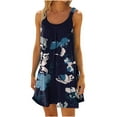 thumbnail image 1 of Sundresses for Women Sexy Beach Floral Boho Tank Dress Loose Sleeveless T Shirt Dress Flowy Summer Dress Spaghetti Strap, 1 of 4