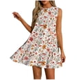 thumbnail image 1 of Sundresses for Women Summer Floral Boho Flower Print Dress Beach Cover Ups Tank Dress with Pockets Vacation Outfits, 1 of 6