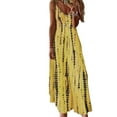thumbnail image 1 of Frontwalk Womens Summer Sleeveless Dress Boho Casual Long Sundress V Neck Flowy Swing Cami Dress Yellow XL, 1 of 2