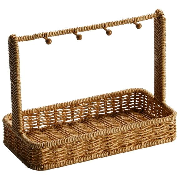 TOYMYTOY Decorative Basket Woven Rattan Indoor Storage Decor 1Pack