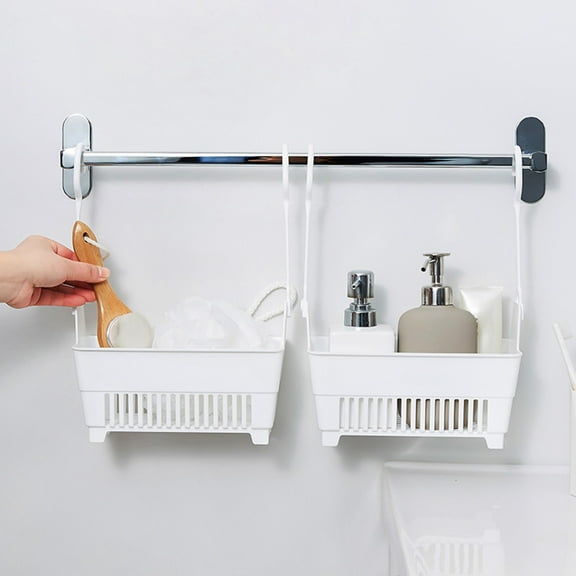 Sundries Hanging Basket Storage Drain Bag Shower Baskets With Hook Organizer,Wire Shelving Rack