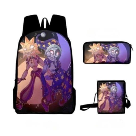 Sundrop and Moondrop Backpack 3Pcs Set Sundrop Moondrop 3D Figure Printed Backpack - Perfect for Casual Daypacks