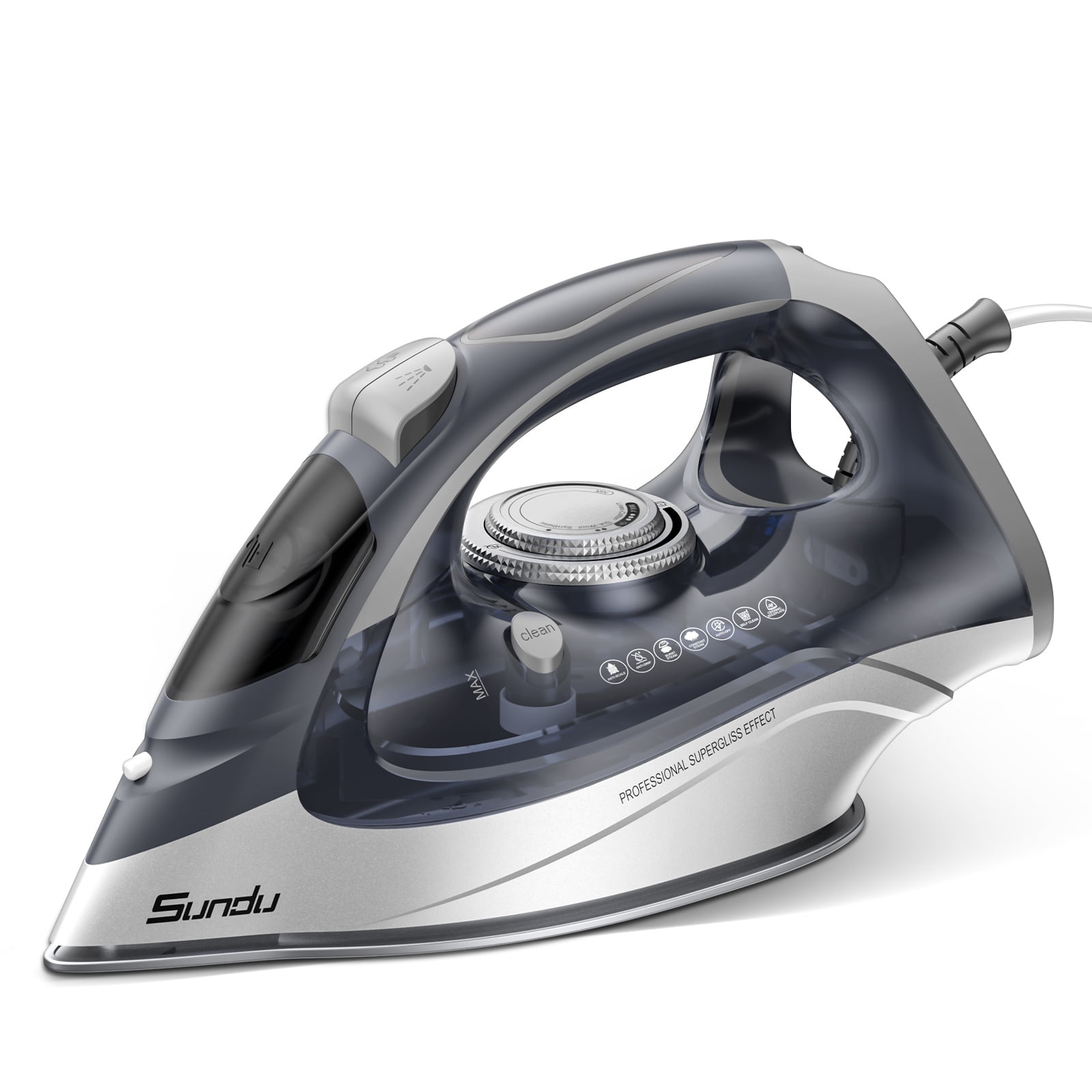 Sundu 1700W Steam Iron for Clothes with Rapid Heating Ceramic Coated