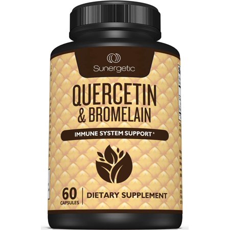Sunergetic Quercetin with Bromelain Supplements for Immune Support, 60 Count