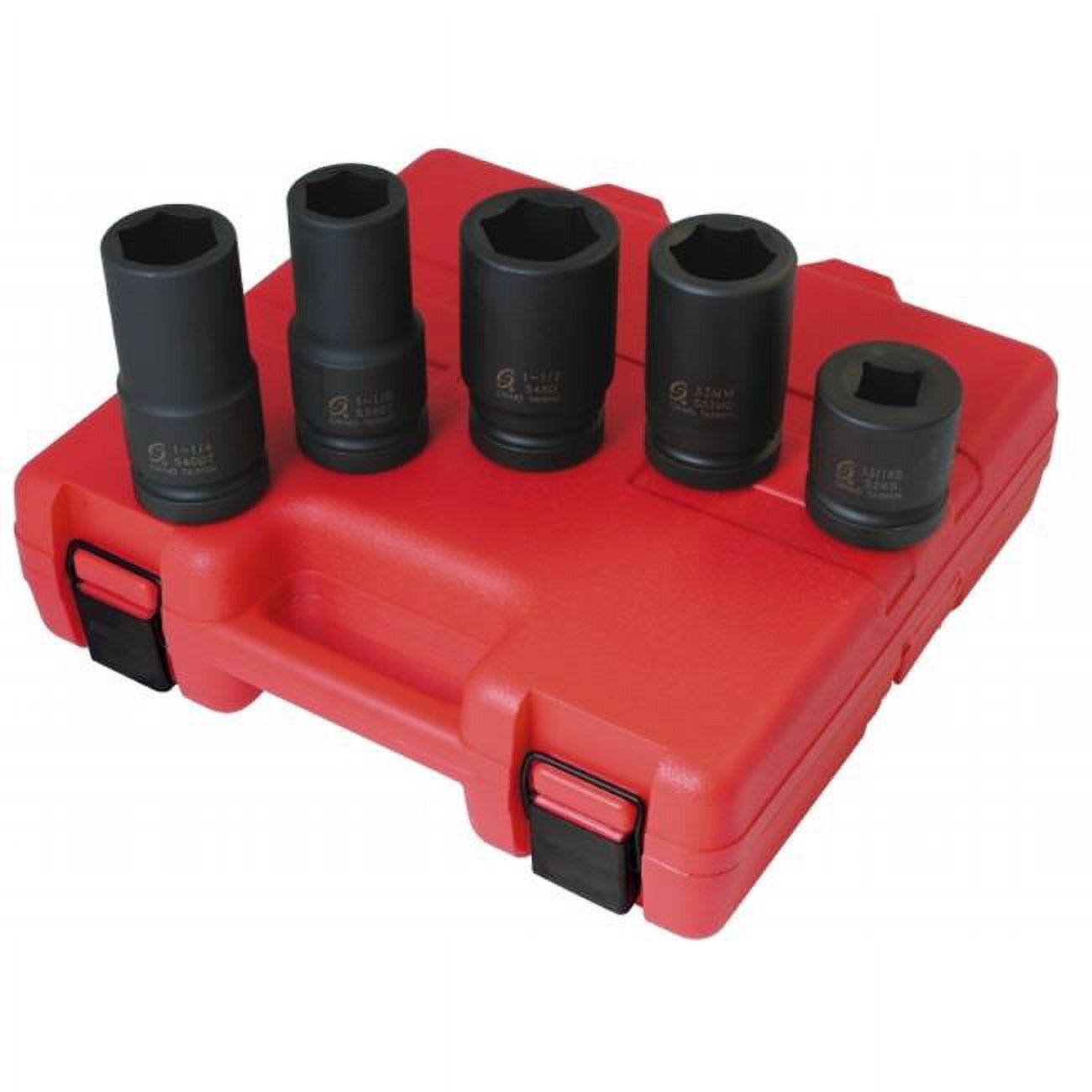 Sunex 1 in. Drive SAE and Metric Wheel Service Impact Socket Set