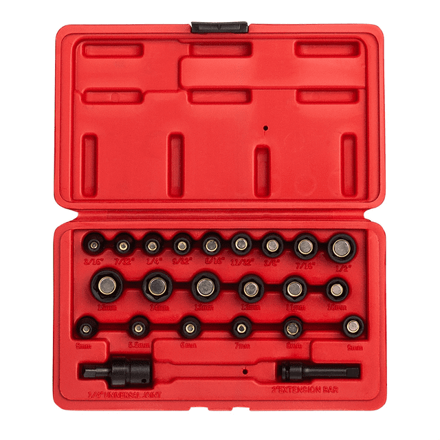 Sunex 1818 23-Piece 1/4" Drive Master Magnetic Impact Socket Set