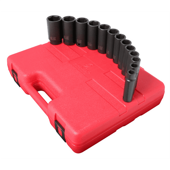 Sunex 2651 13pc 1/2" Drive 6-Point Deep Fractional SAE Impact Socket Set