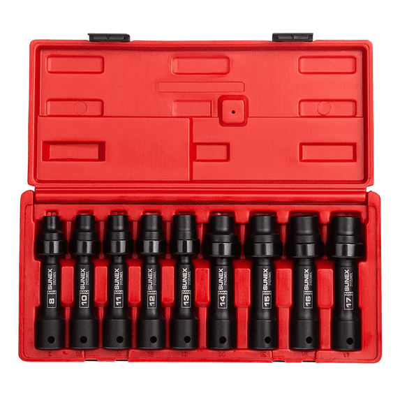 Sunex 2695 1/2 in. Drive 9 Piece Metric 12 Pt Driveline Socket Set