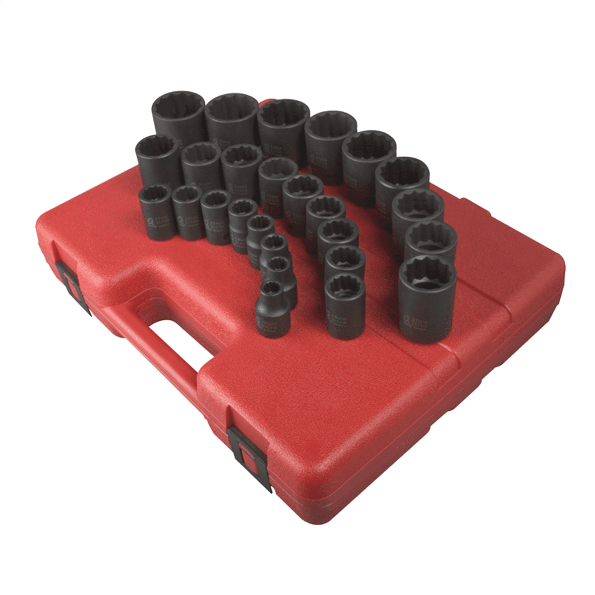 Sunex 2826 26-Piece 1/2" Drive 12-Point Metric Impact Socket Set