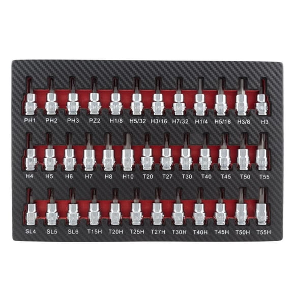 Sunex 3/8 Inch Drive Sae And Metric Hex Bit Socket Set 37Pc