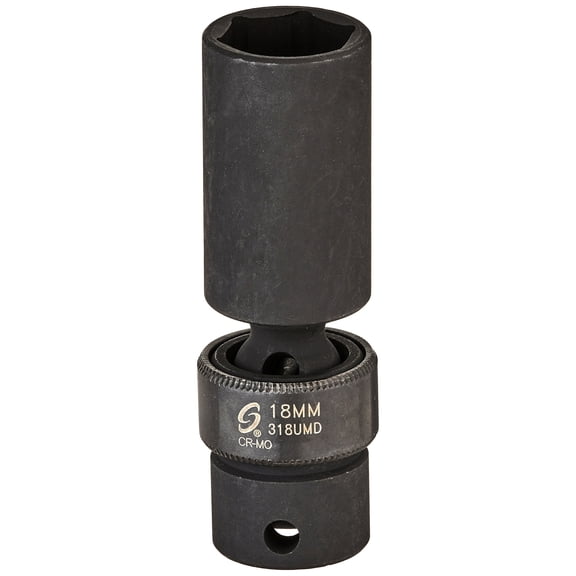 Sunex 318umd 3/8-Inch Drive 18-Mm Deep Universal Impact Socket