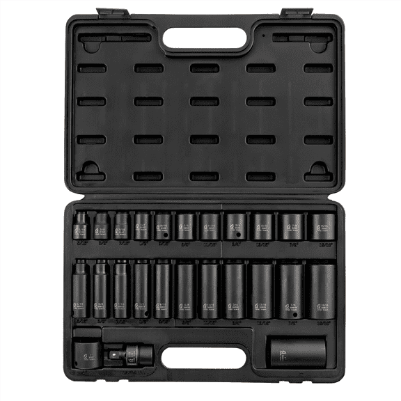 Sunex 3326 25pc 3/8" Dr 12-Point Master Fractional SAE Impact Socket Set