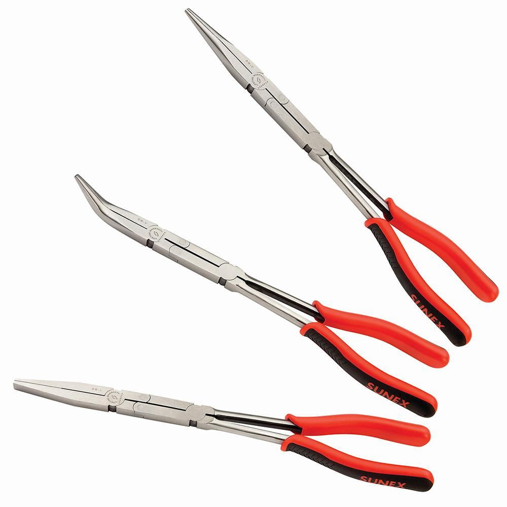 Sunex 3608V Durable Forged Steel Long Reach Compound Pliers Set - 3pc
