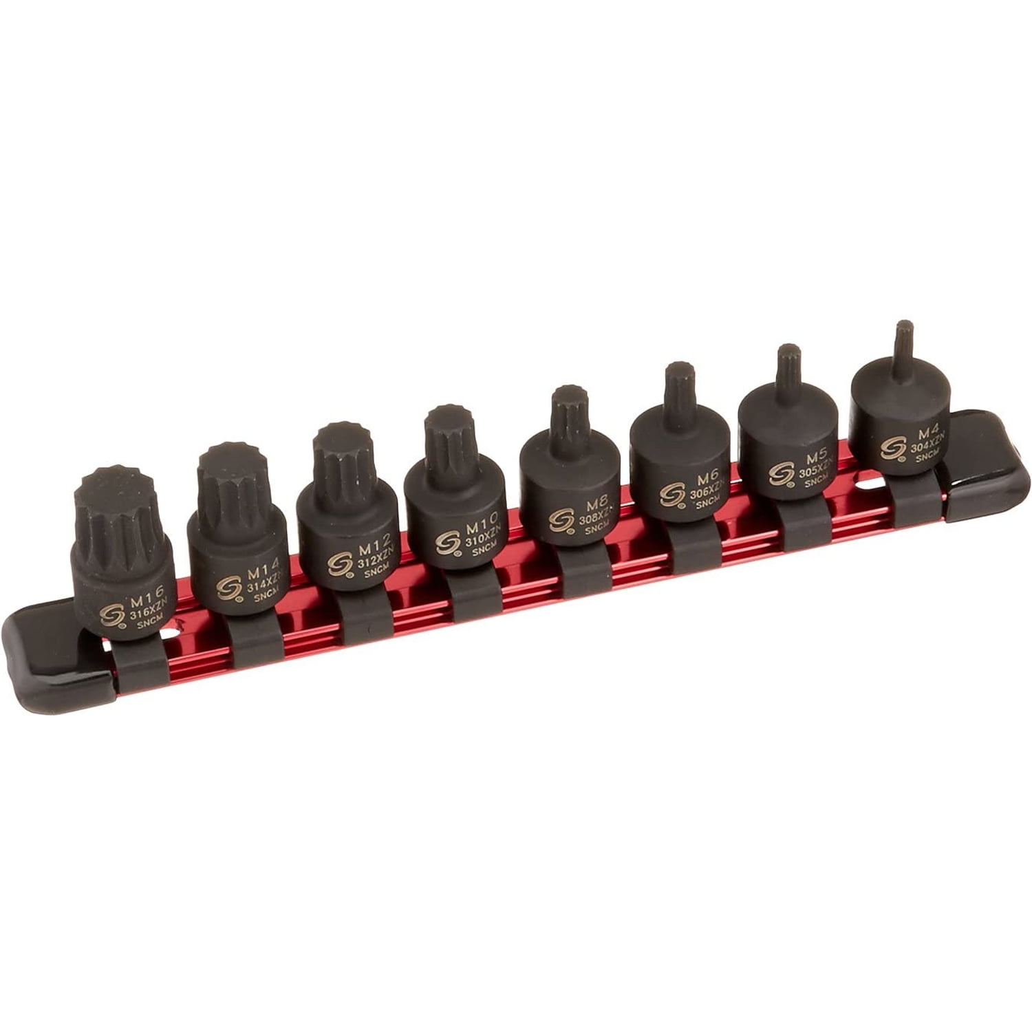 Sunex Tools 3640 8 Piece Triple Square Impact Bit Socket Set, 3/8 Inch Drive