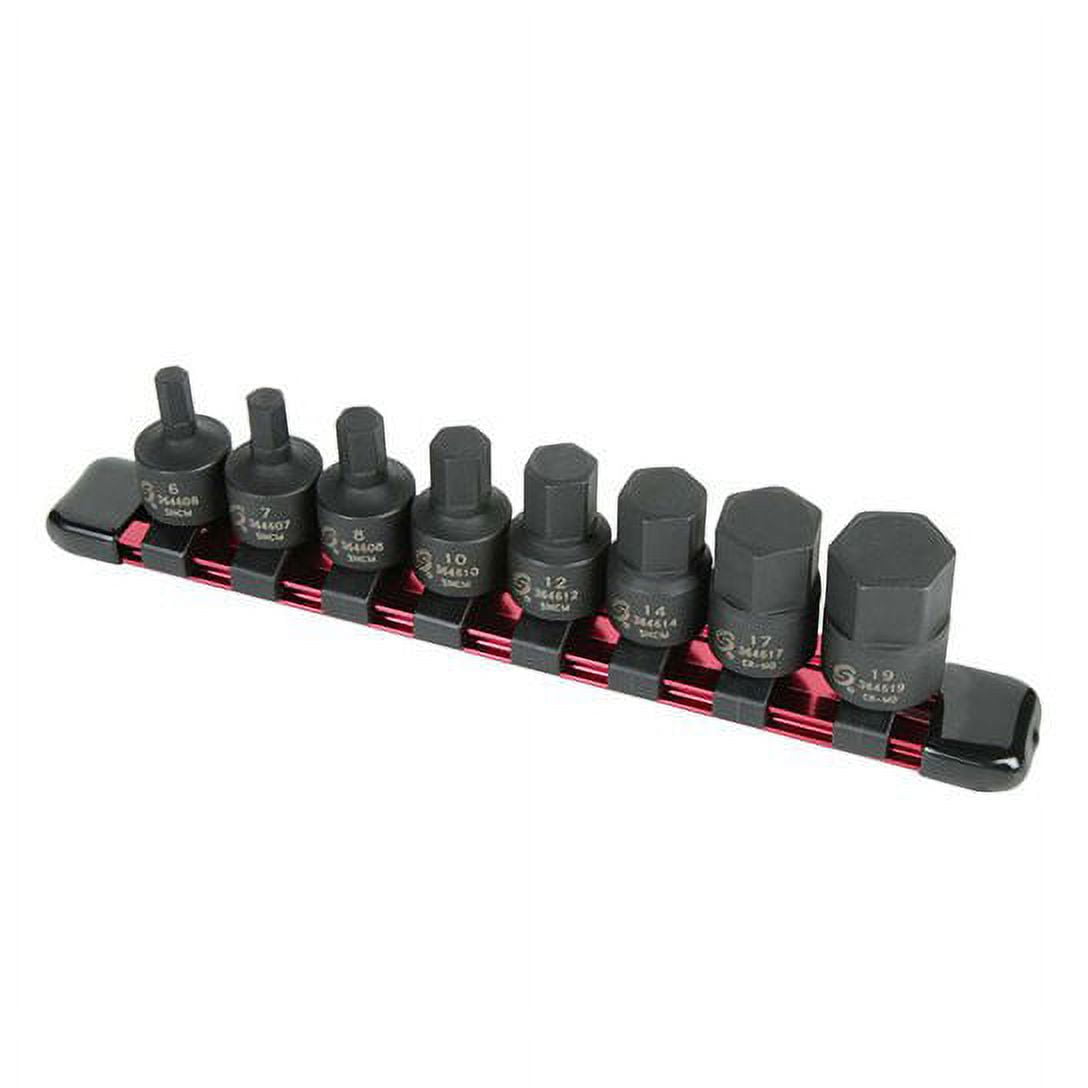 Sunex 3645 8-Piece 3/8 in. Drive Metric Stubby Hex Impact Socket Set