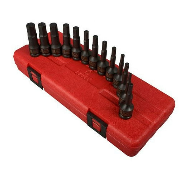Sunex 3649 3/8-Inch Drive SAE and Metric Hex Driver Set, 13 Piece