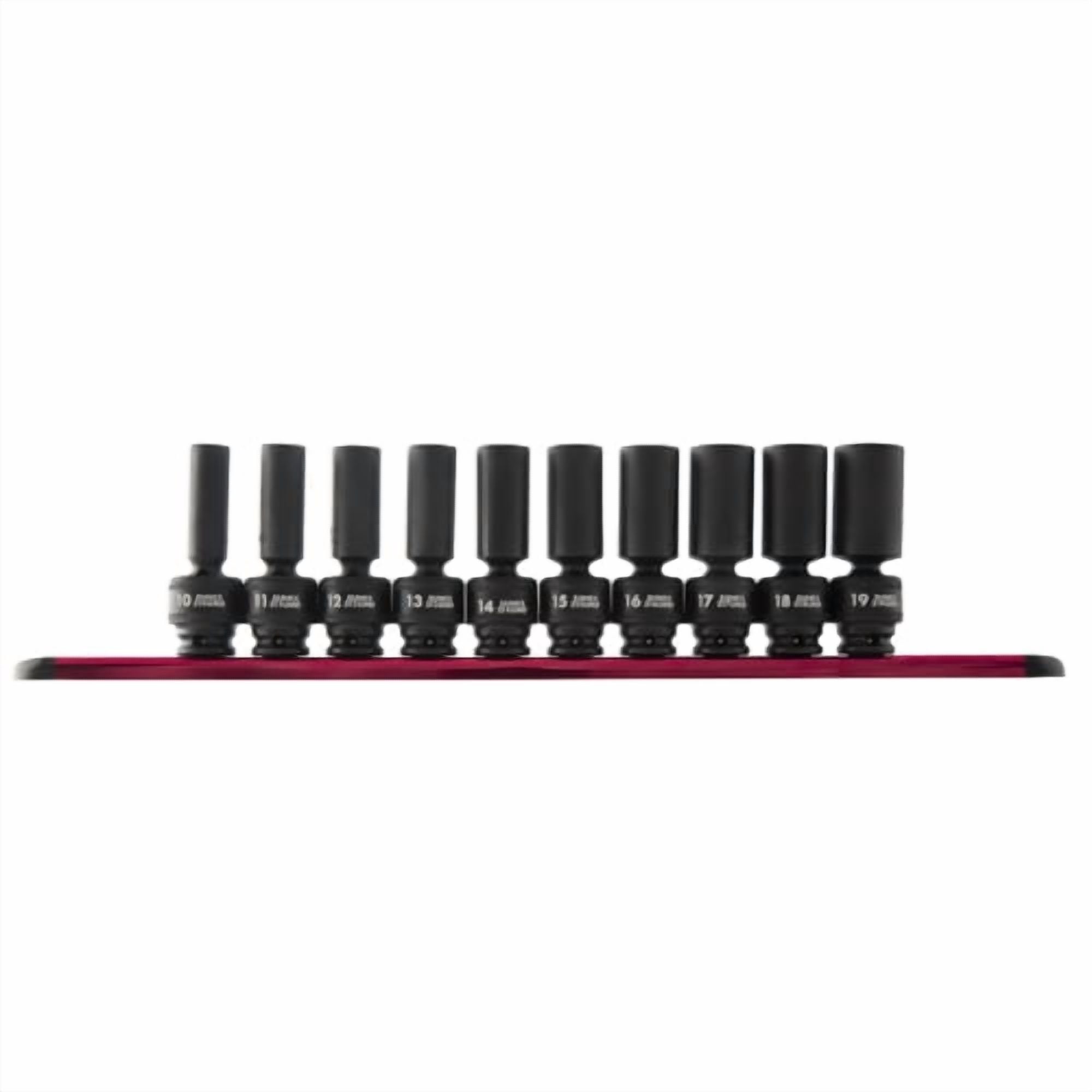 Sunex 3660 3/8" Drive Metric Universal Deep Impact Swivel Socket Set, 10-Pieces