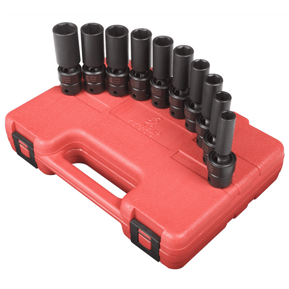 Sunex 3660 3/8 Inch Drive Metric Universal Deep Impact Socket Set with Case