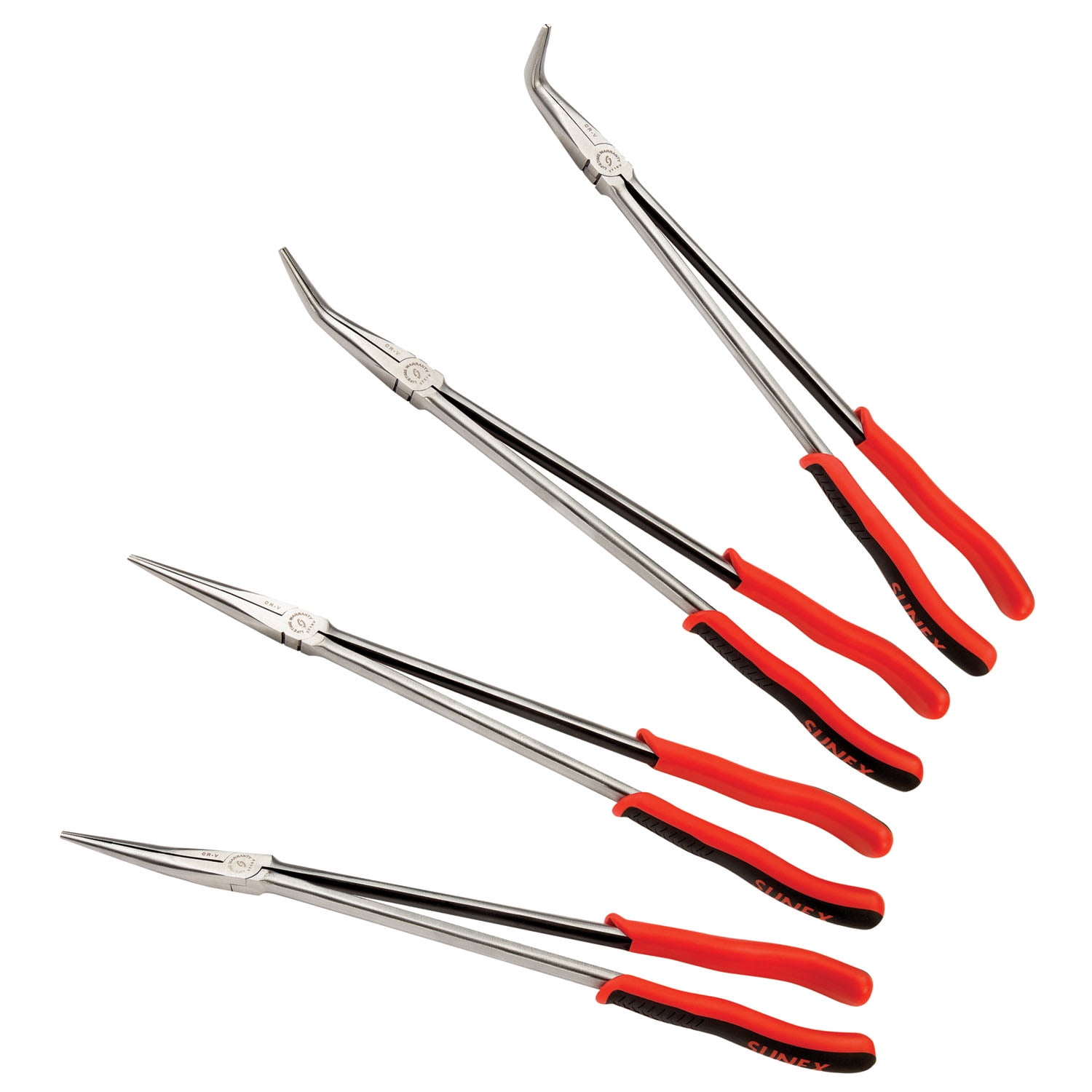 Sunex 3706V 4 Piece 16" Extra Long Reach Pliers Set