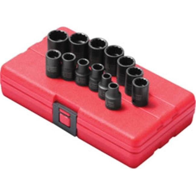 Sunex  .38in. Drive Standard 13 Pc 12 Point Metric Impact Socket Set