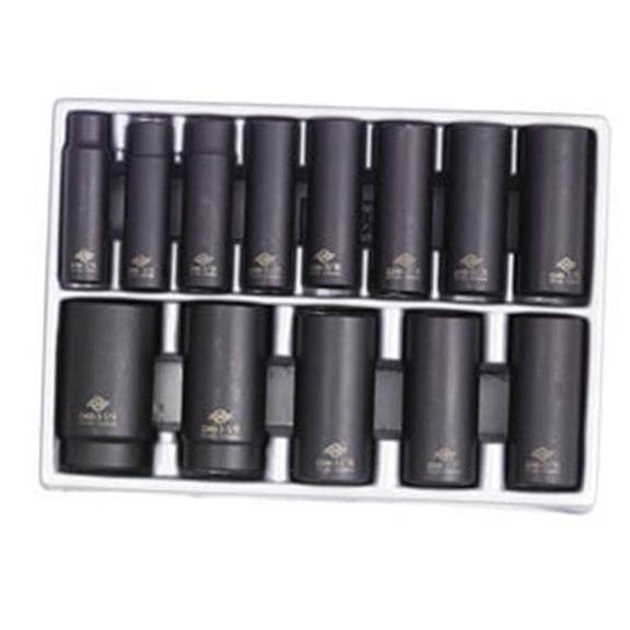 Sunex .5'' Drive Fractional 6 Point Deep Impact Socket Set- 13 Pc