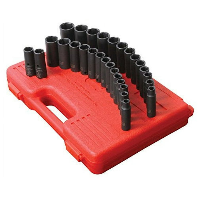 1/2 in. Drive Fractional Metric Deep Impact Socket Set (29-Piece) 1/2 in. Drive Fractional Metric Deep Impact Socket Set (29-Piece)