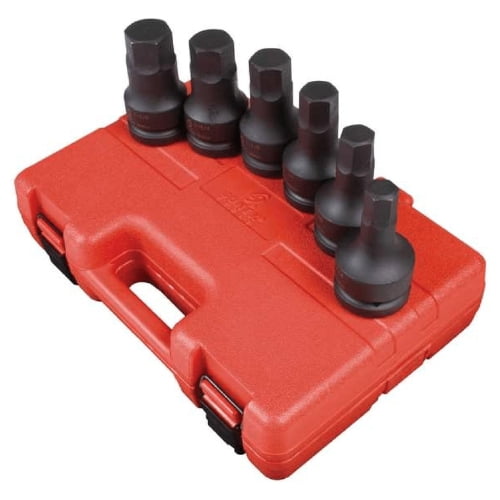 6 PC 1" DR SAE HEX DRIVER IMPACT SET