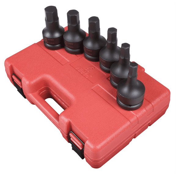Sunex 5607 6 Piece 1" Drive Metric Impact Hex Driver Set