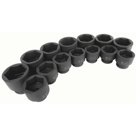 Sunex 5616 14-Piece 1" Drive Fractional SAE Fractional Impact Socket Set