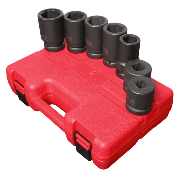 Sunex 5697M 7-Piece 1" Drive 6-Point Metric Deep Impact Socket Set