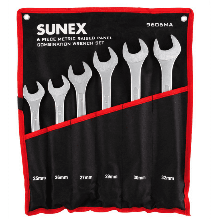 Sunex 6 Pc. Metric Raised Panel Combination Wrench Set - Walmart.com