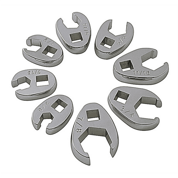 Sunex 9708 8-Piece 3/8" Drive Flare Nut Crowfoot Wrench Set