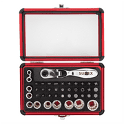 Sunex 9732 1/4 Drive 44pc Socket & Bit Set w/ Mini Dual Flex Head Ratchet