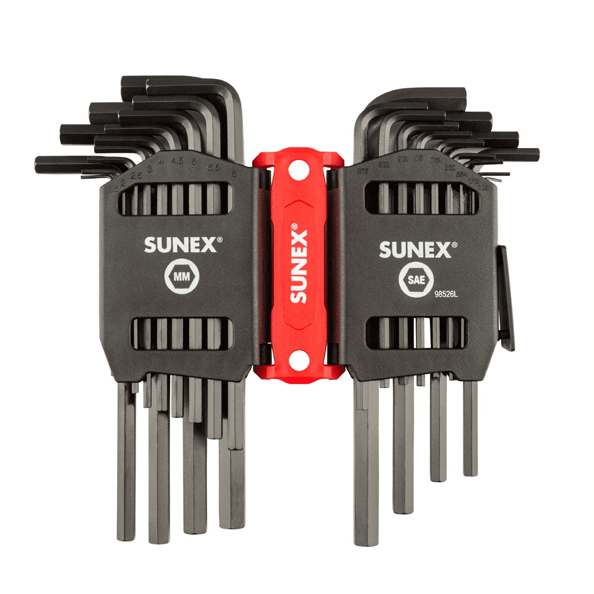 Sunex SAE/Metric 26 Piece Long Arm Hex Key Set, 2mm-10mm, 0.05"-3/8"
