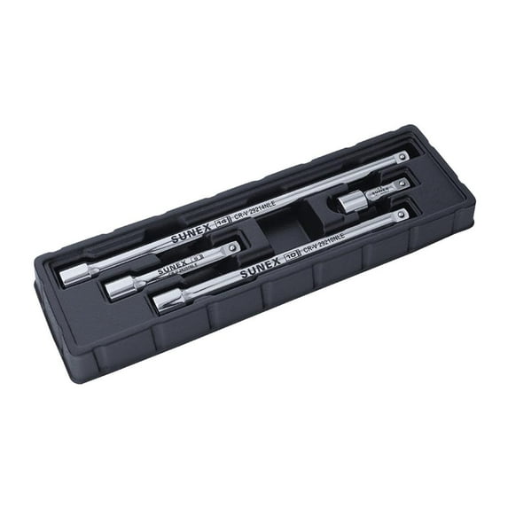 Sunex SUN29202NLE 0.5 in. Drive Standard 4 Piece Chrome Extension Bar Set