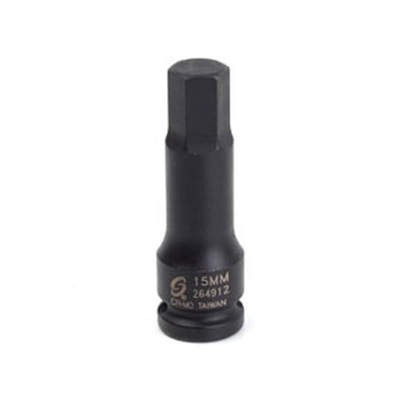 Sunex Tools 264912 1/2" Dr Hex Dr Univ Impact Socket, 15mm SUU-264912