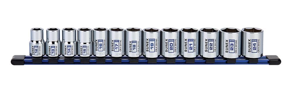 Sunex Tools 1/2" Drive Metric Chrome Socket Set