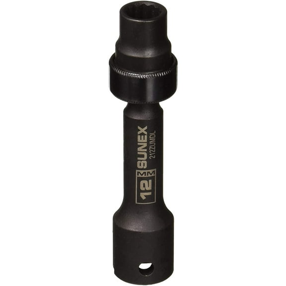 Sunex Tools 212ZUMDL 1/2 Inch Drive Steel 12 Point Driveline Socket, 12 mm