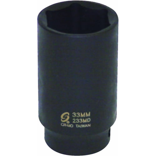 Sunex 233MD 33mm Deep Impact Socket, 1/2" Drive. Chrome Molybdenum