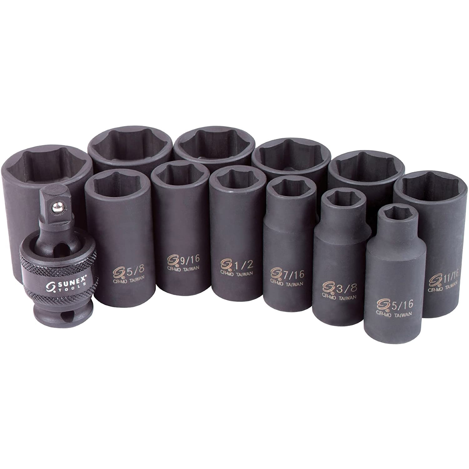 sssブラック38 Sunex Tools 3327 Steel SAE 13 Piece Mid Depth Impact Socket
