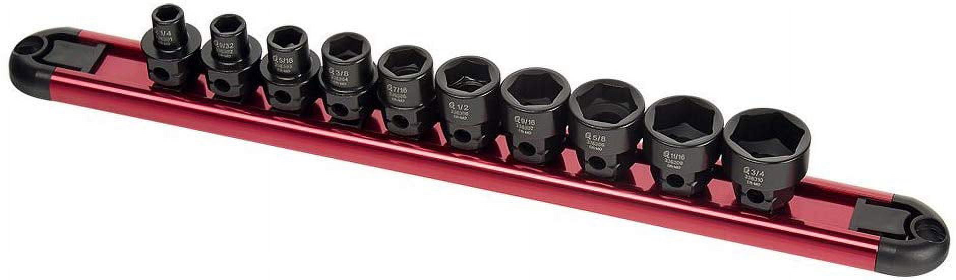 Sunex Tools 3363 - 10 Piece 3/8" Drive Low Profile Impact Socket Set With Hex Shank SAE