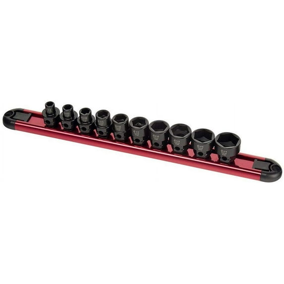 Sunex Tools 3363 - 10 Piece 3/8" Drive Low Profile Impact Socket Set With Hex Shank SAE
