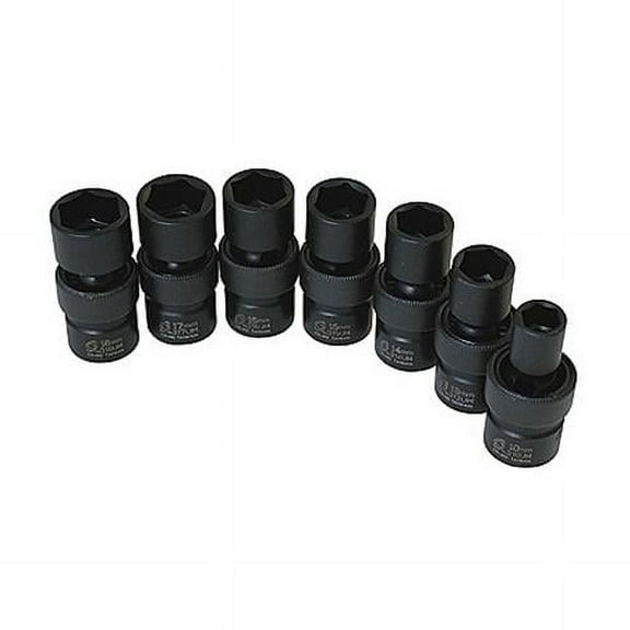 Sunex Tools 3655 7 Piece 3/8 Inch Drive Universal Swivel Socket Set 10-18mm