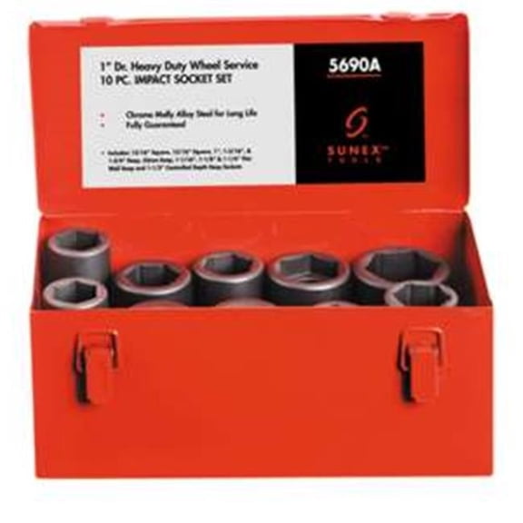 Sunex Tools 5690A 10 Piece Sae/mm Impact Truck Socket Set